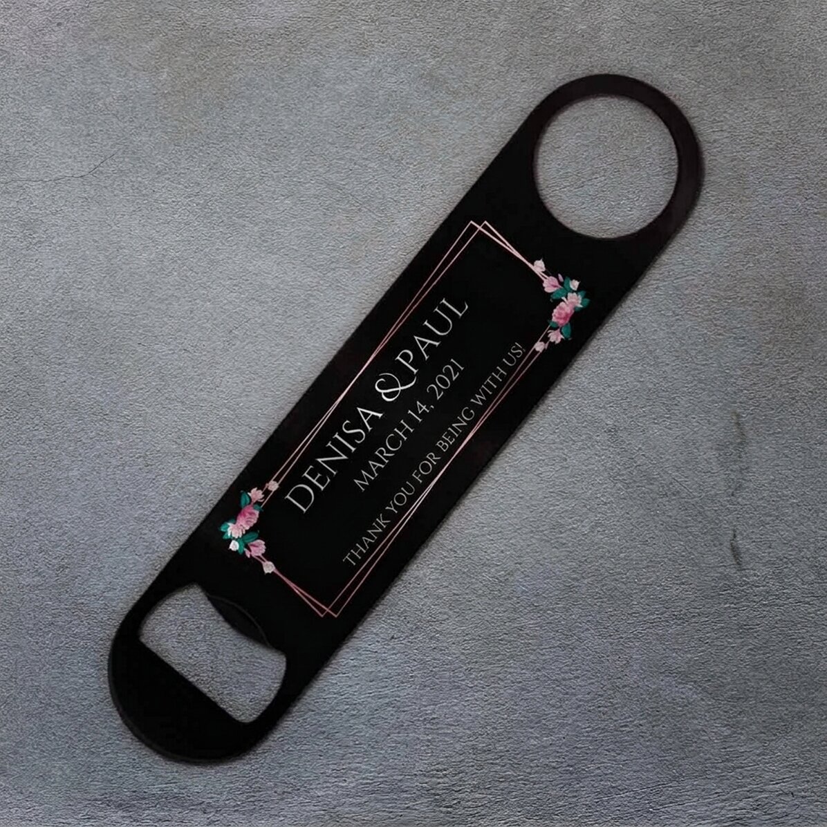Gepersonaliseerde bieropener met tekst - Bruiloft