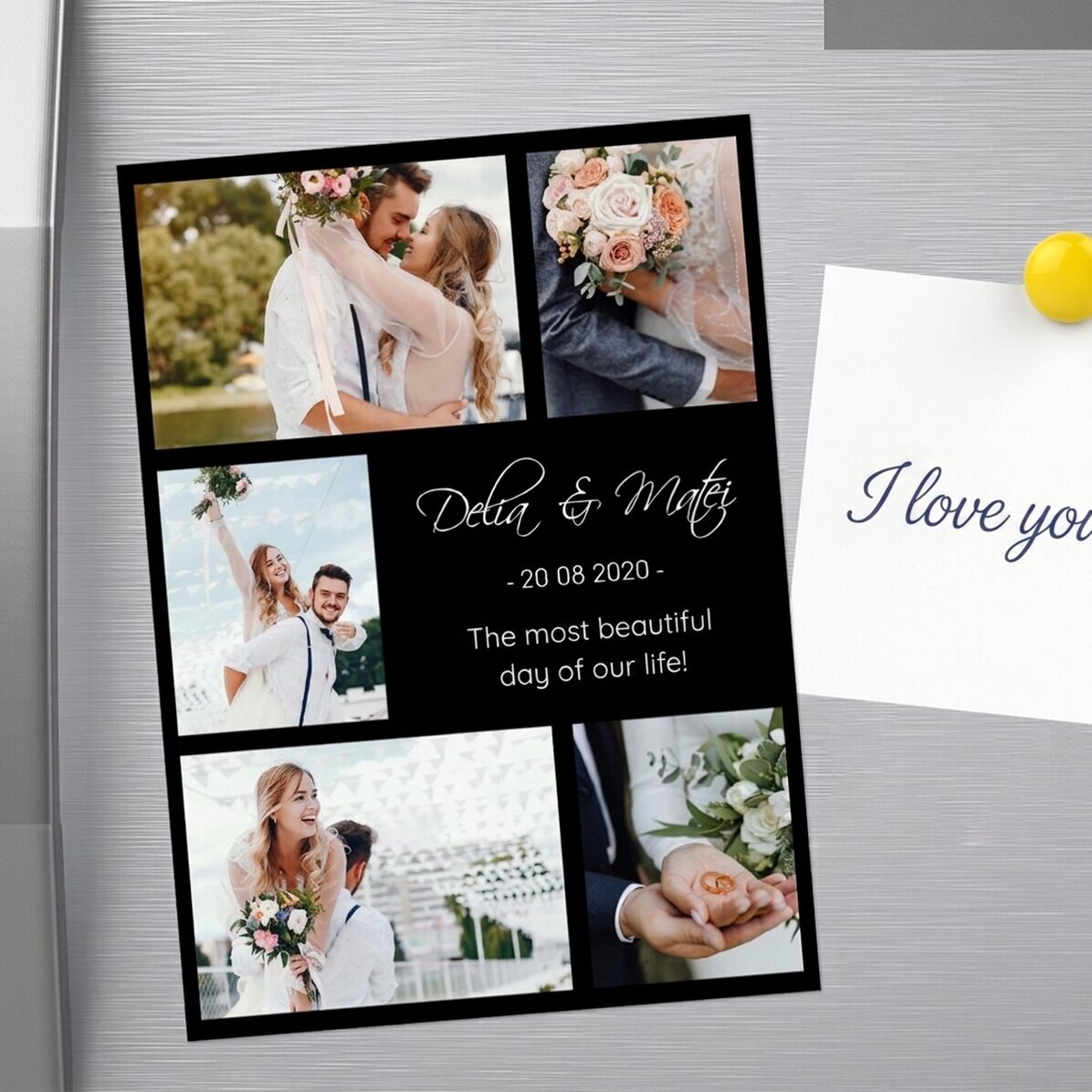 Gepersonaliseerde magneet van 13 x 18 cm met 5 foto