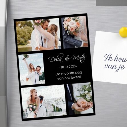Gepersonaliseerde magneet van 13 x 18 cm met 5 foto