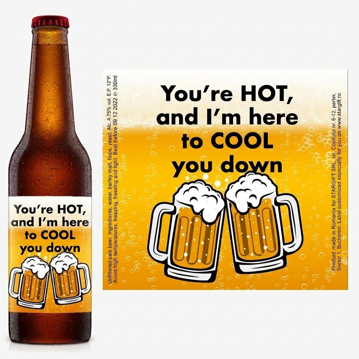 Bier met gepersonaliseerde tekst - Hot