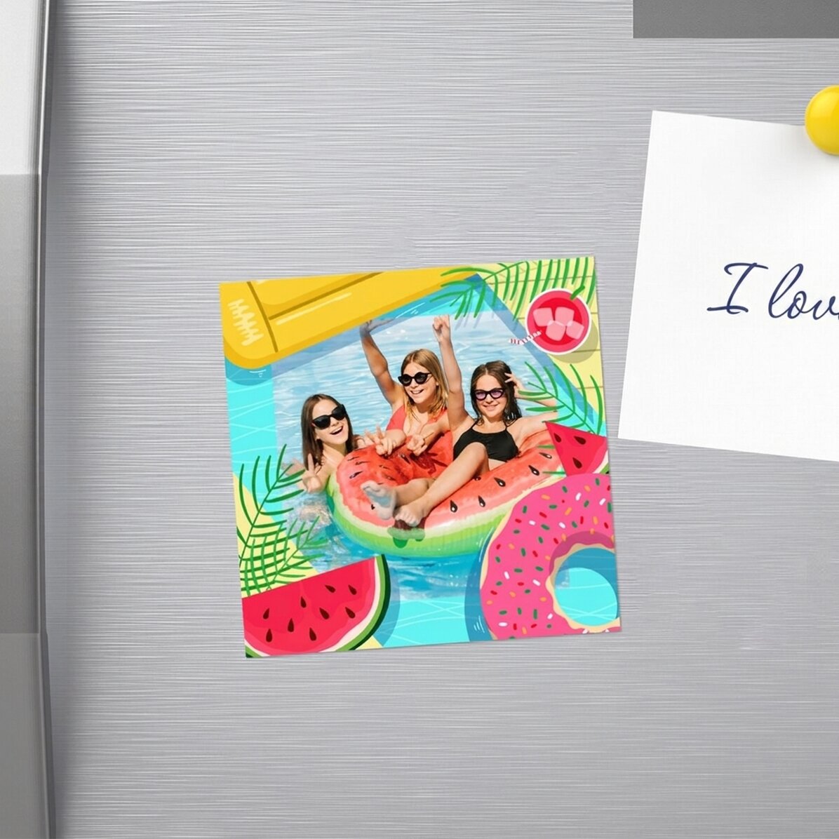 Gepersonaliseerde magneet van 10x10 met een foto - Summer time!