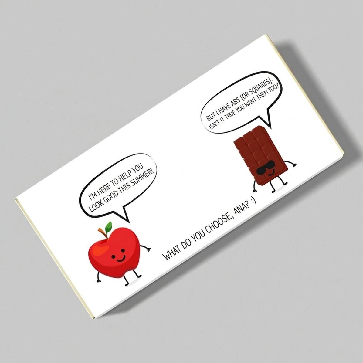 Chocolade met gepersonaliseerde tekst - Versus