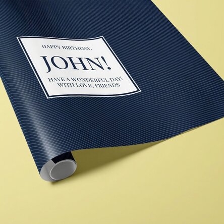 Personalised gift wrapping paper with text - Dark Blue