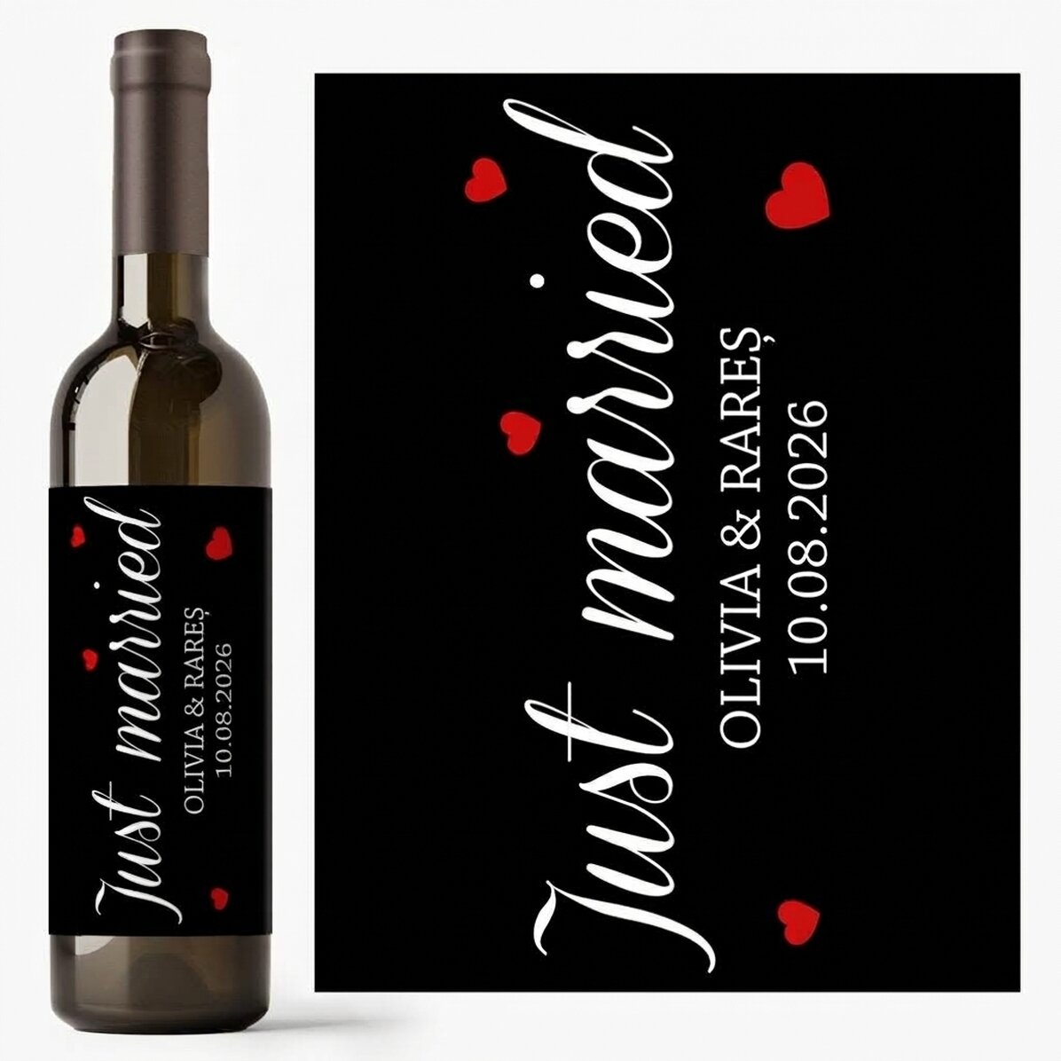 Wijn met gepersonaliseerde boodschap - Just Married