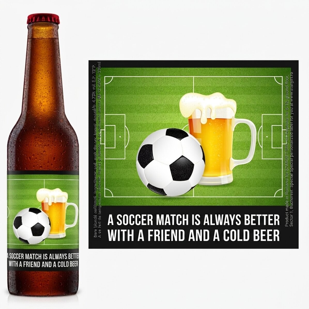 Bier met gepersonaliseerde tekst - Voetbal