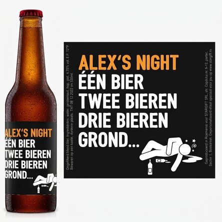 Bier met gepersonaliseerde tekst - One beer, two beers...