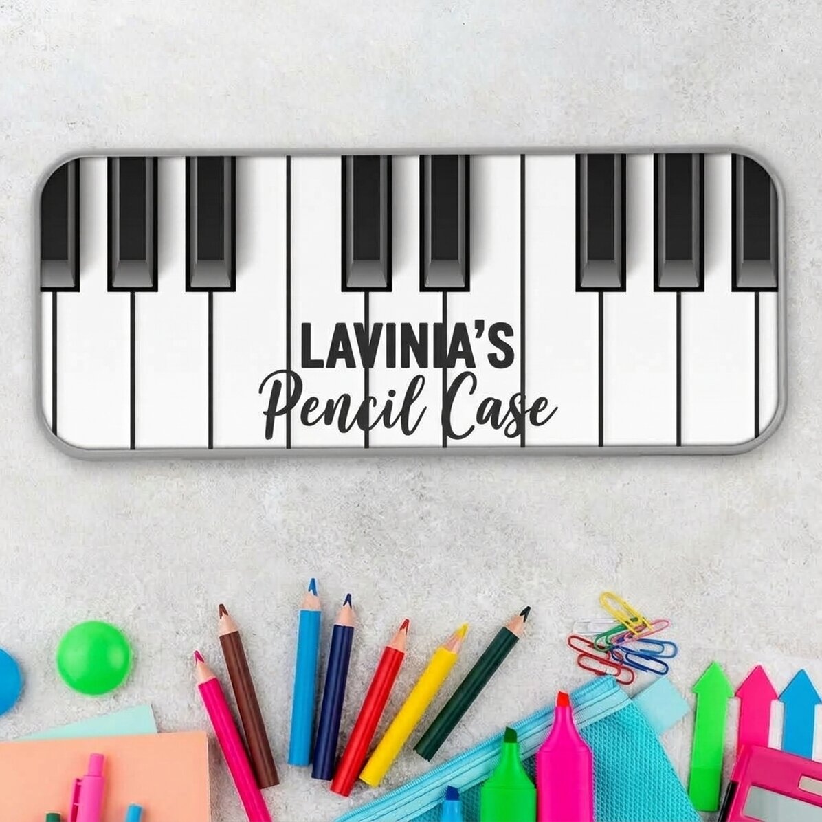 Gepersonaliseerd etui met tekst - Piano