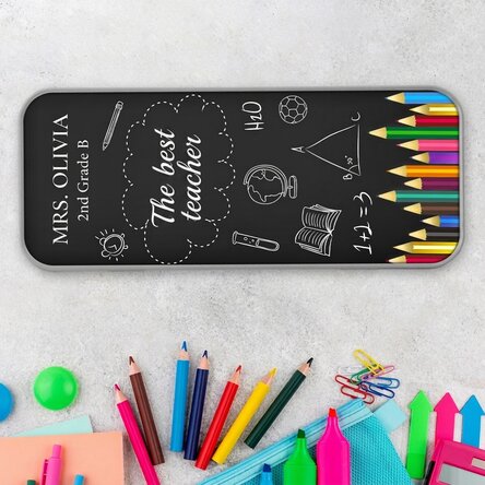 Personalised pencil case with text - Best teacher