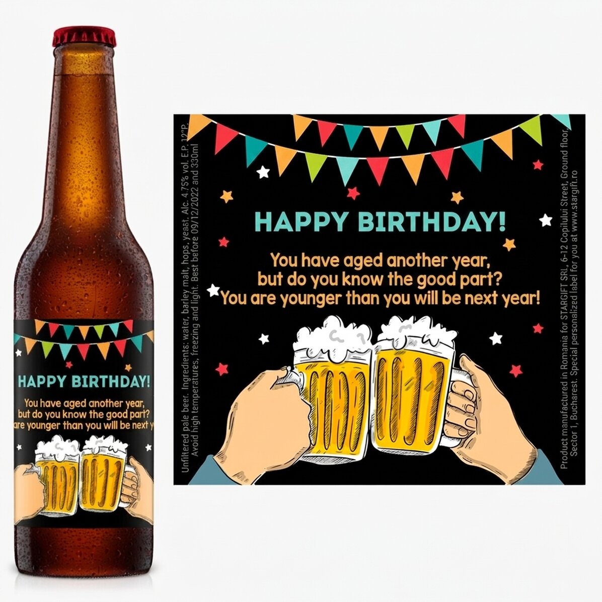 Gepersonaliseerd bier met grappige boodschap - Van harte gefeliciteerd