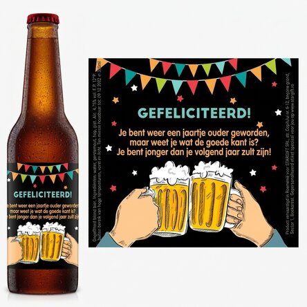 Gepersonaliseerd bier met grappige boodschap - Van harte gefeliciteerd