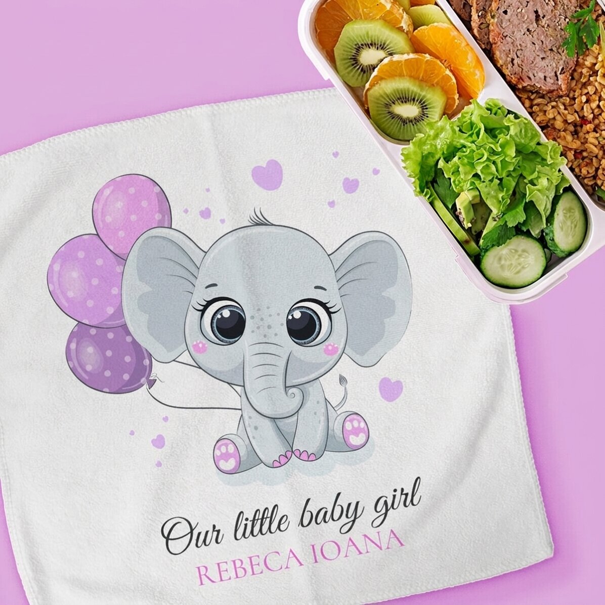 Handdoek met naam erop - Babymeisje