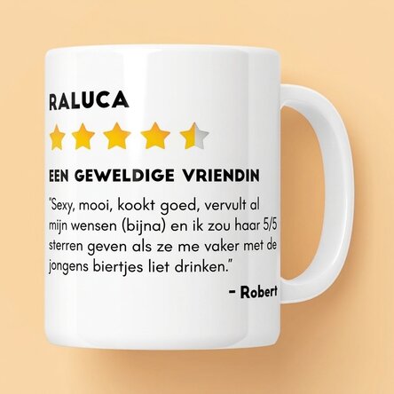 Gepersonaliseerde mok met een foto en tekst - Recensie