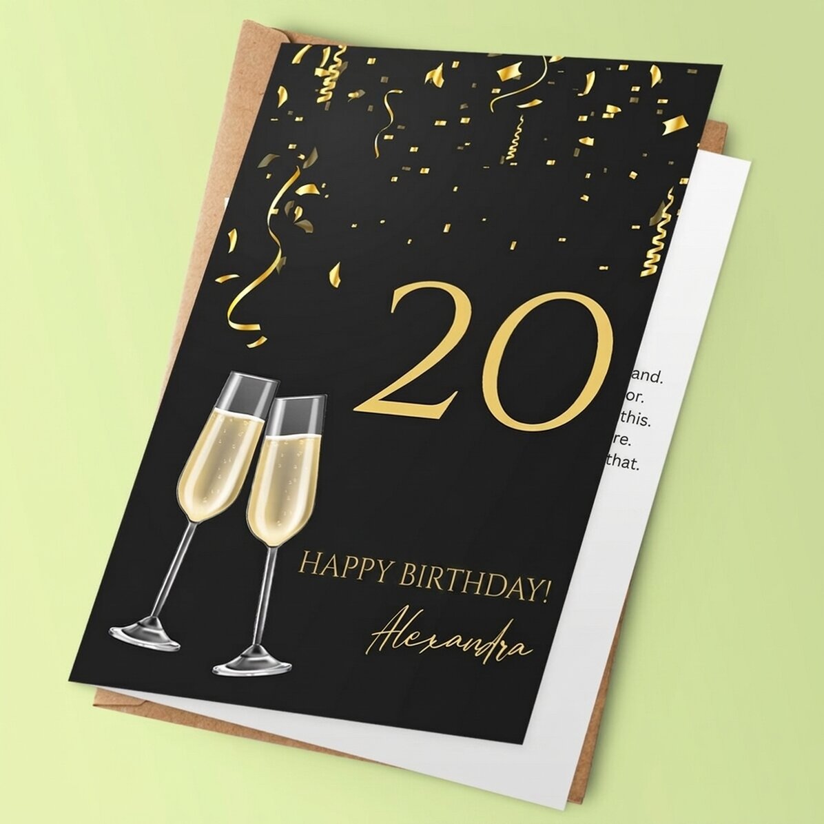 Gepersonaliseerde wenskaart met tekst voor een verjaardag - Van harte gefeliciteerd!