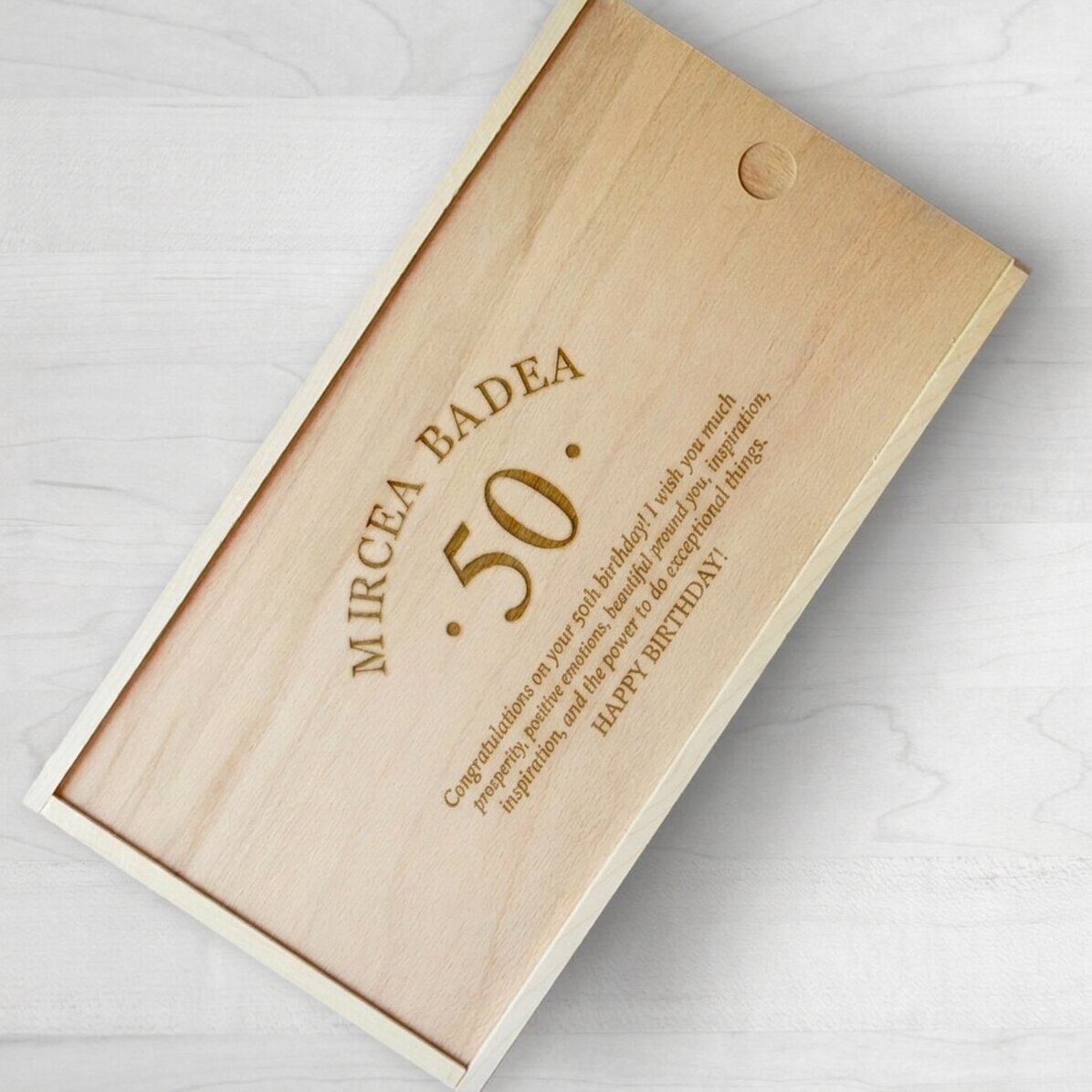 Gepersonaliseerde houten geschenkdoos - Verjaardag