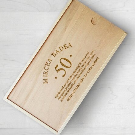 Gepersonaliseerde houten geschenkdoos - Verjaardag