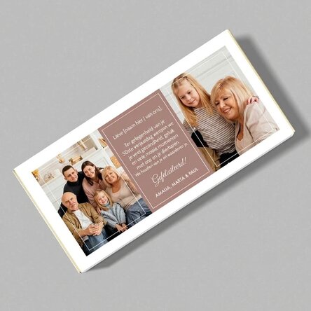 Chocolade met twee foto’s en tekst – Verjaardagswens