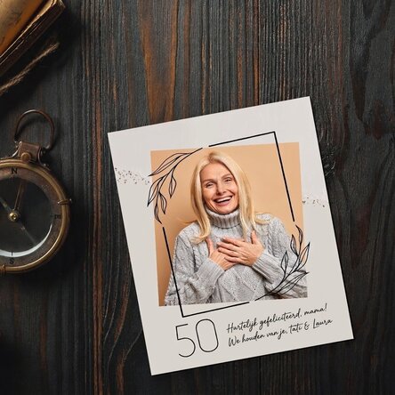Gepersonaliseerde foto van 10 x 12 cm – Gouden accenten