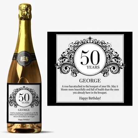 Personalised sparkling wine with text - Classic