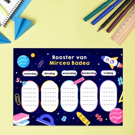Gepersonaliseerd rooster met naam - Space