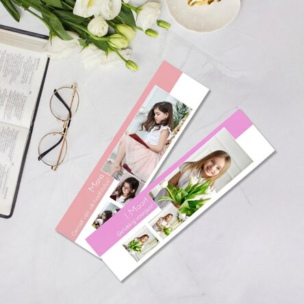 Gepersonaliseerde boekenlegger met 3 foto's en tekst - You are special