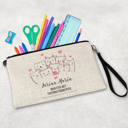 Gepersonaliseerde schoolset met tekst - Kitty