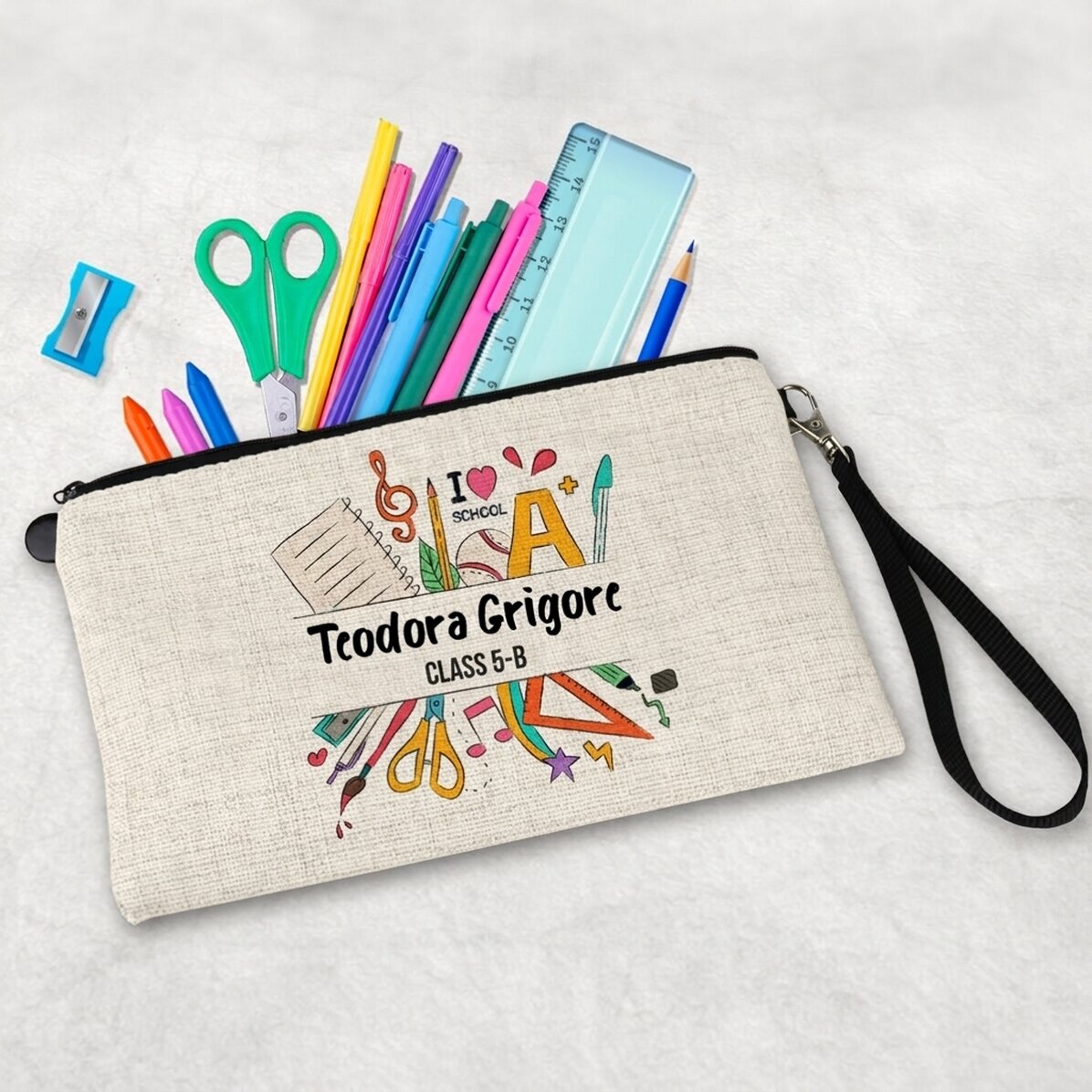 Gepersonaliseerde schoolset met tekst - Back to school