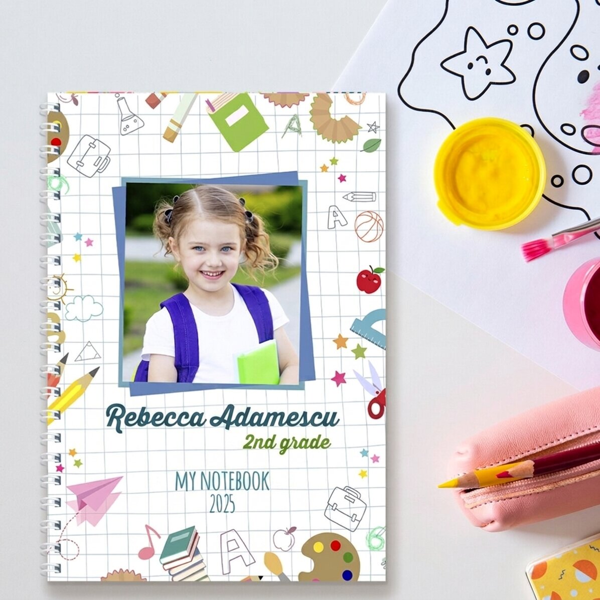 Gepersonaliseerde notitieboekjes met een foto en tekst - Terug naar school