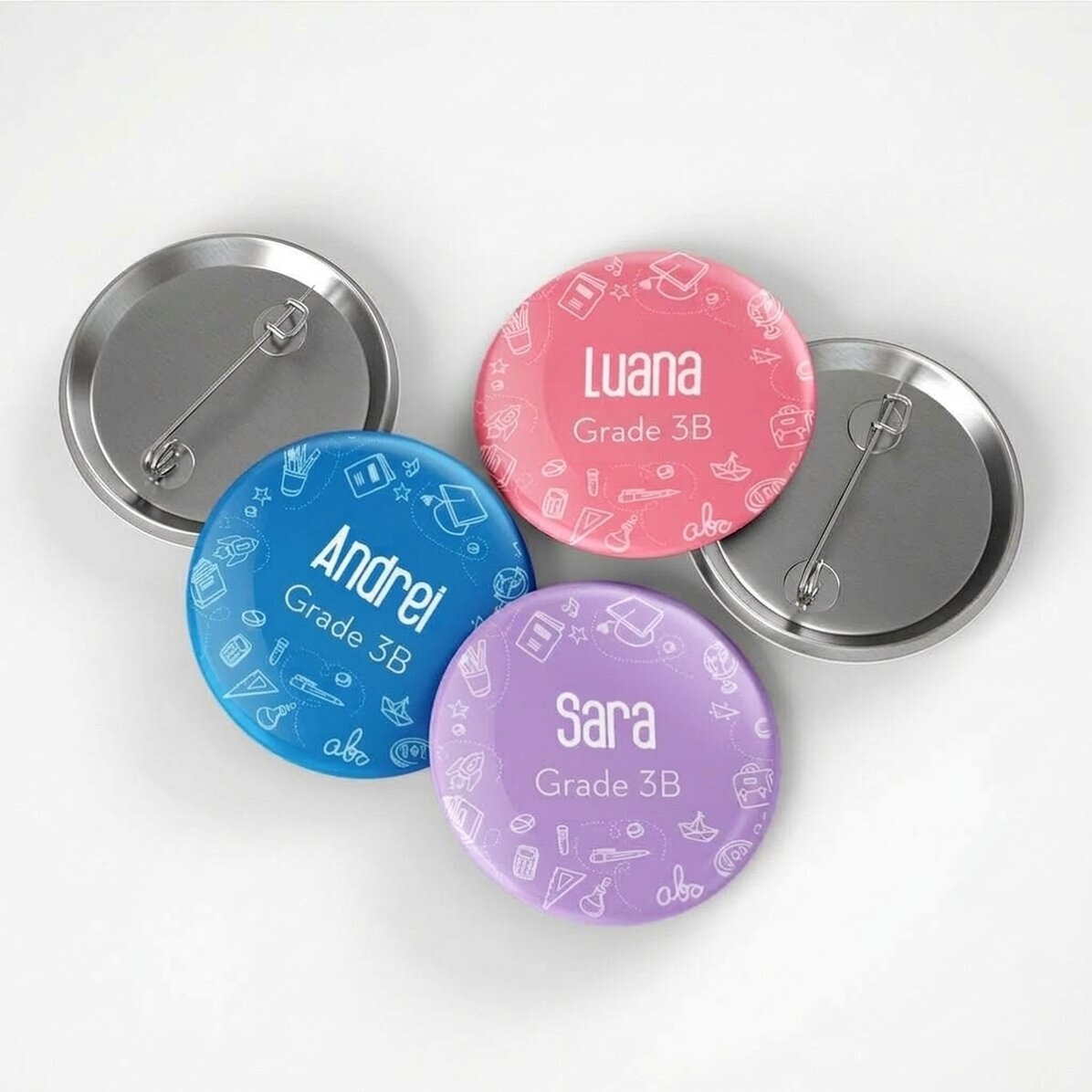 Gepersonaliseerde button met tekst - Back to school