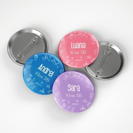 Gepersonaliseerde button met tekst - Back to school