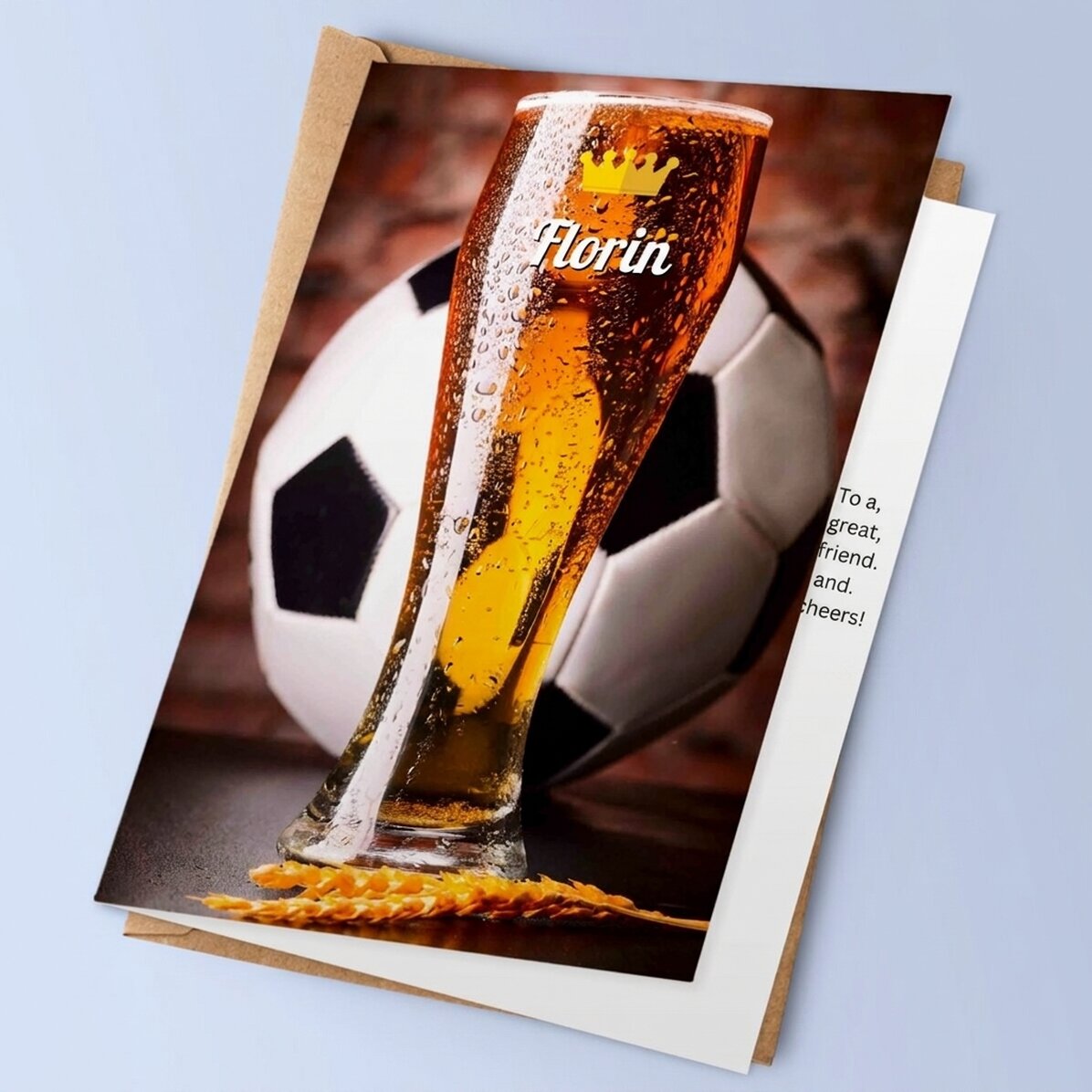 Gepersonaliseerde wenskaart met bierglas