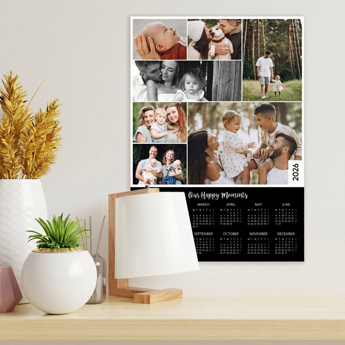 Gepersonaliseerde kalenderposter met 7 foto