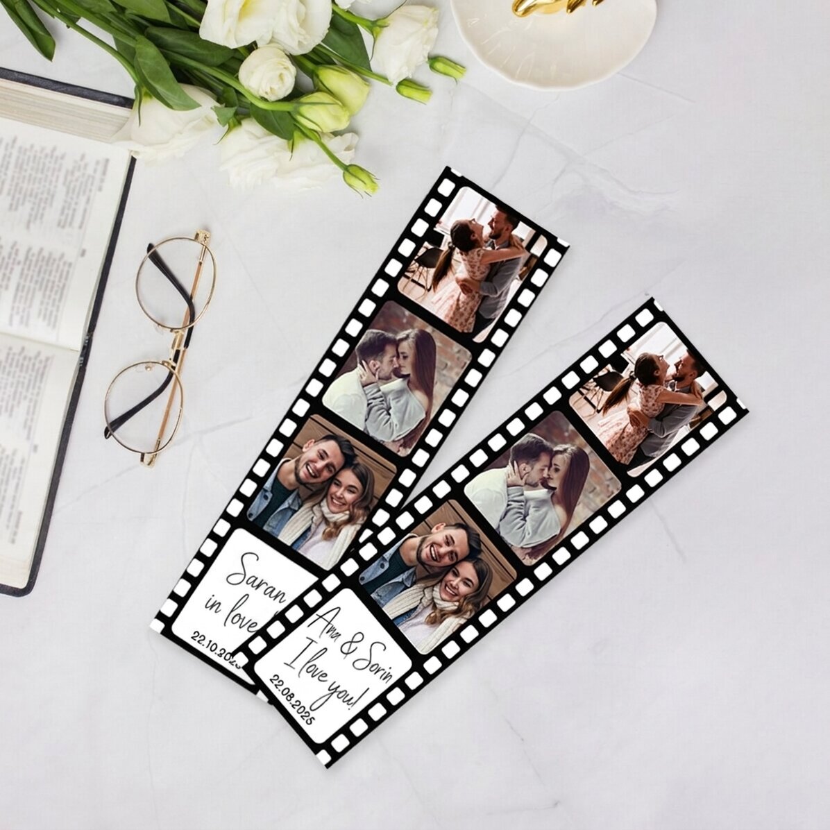 Gepersonaliseerde boekenlegger met 3 foto