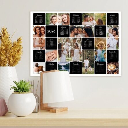 Gepersonaliseerde kalenderposter met 12 foto's