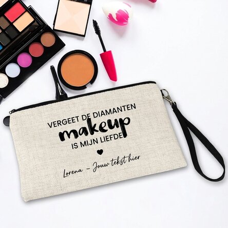 Gepersonaliseerd make-uptasje met tekst - I love makeup