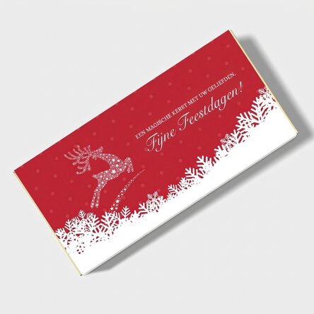 Chocolade met gepersonaliseerde tekst en logo - De magie van Kerstmis