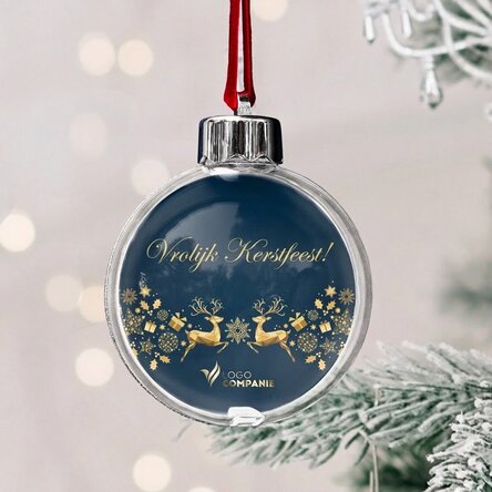 Gepersonaliseerde kerstbal met logo en boodschap - Kerstverhaal