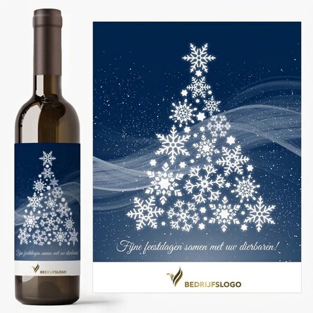 Wijn met eigen logo en boodschap - Vrolijk Kerstfeest!