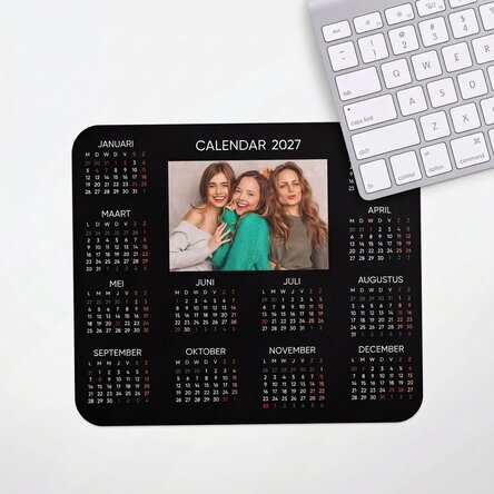 Gepersonaliseerde muismat met een foto en tekst - Kalender