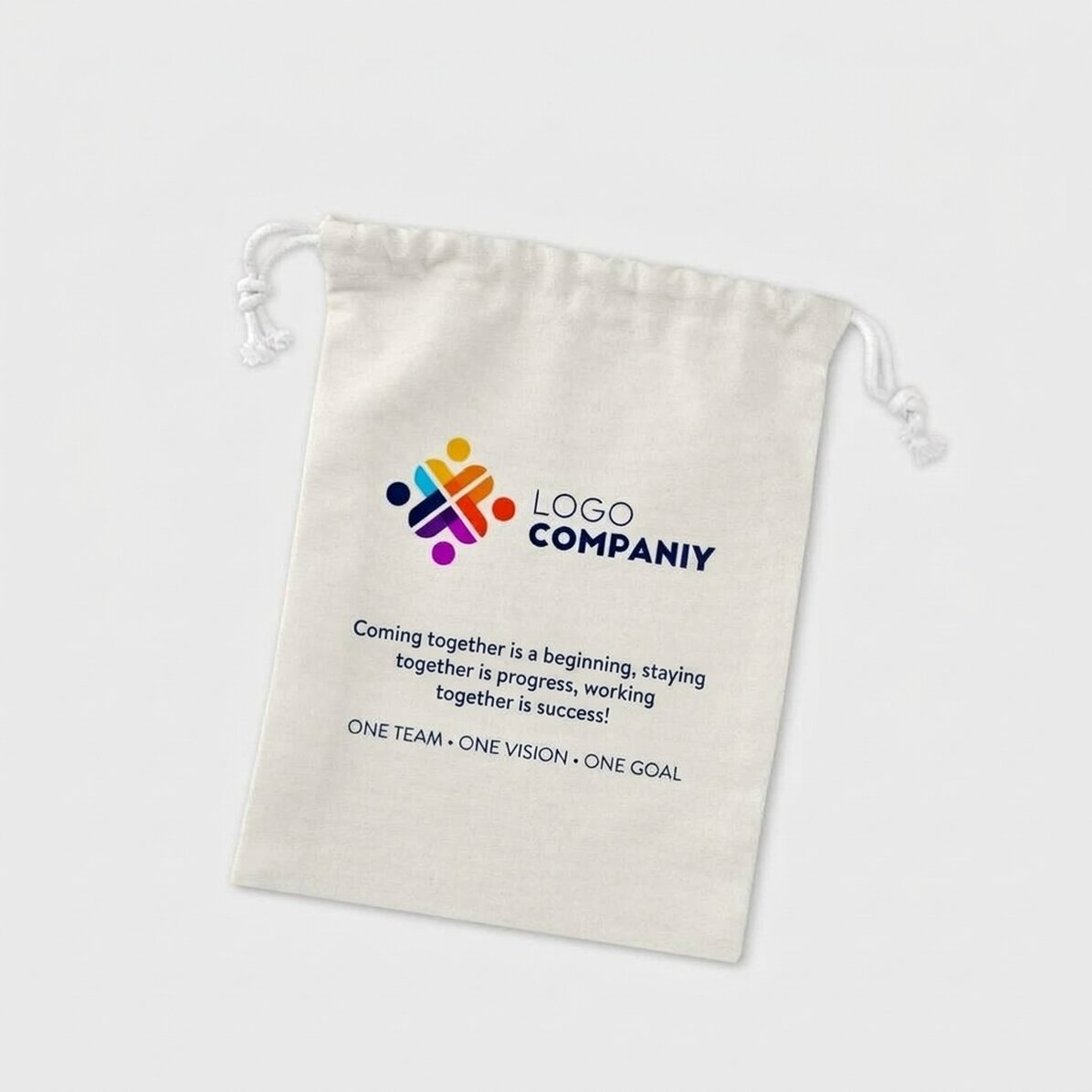 Kleine cadeautas, gepersonaliseerd met logo en boodschap