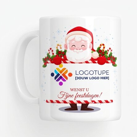 Gepersonaliseerde mok met logo en tekst - Kerstman