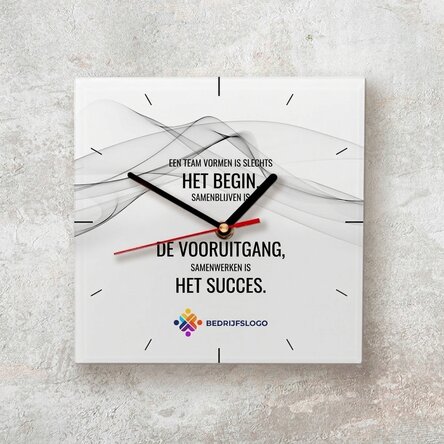 Gepersonaliseerd vierkant horloge met logo en tekst - Succesul