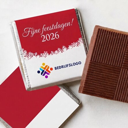 Gepersonaliseerde mini-chocolade met logo en boodschap