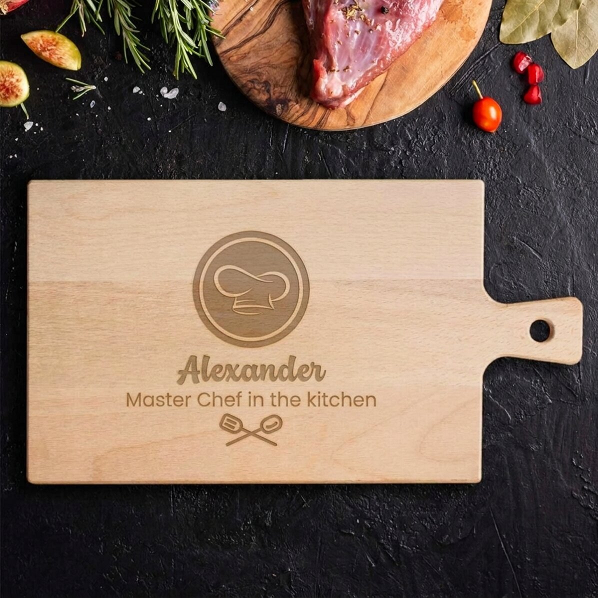 Op maat gemaakte snijplank – Meesterkok in de keuken
