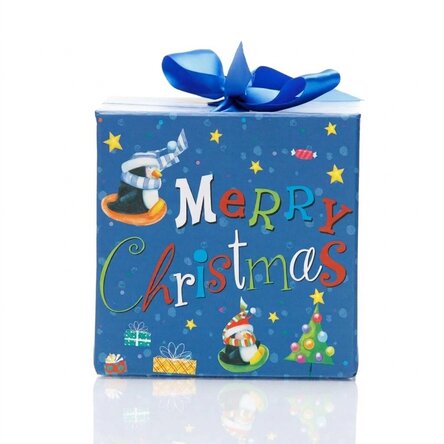 Kerstcadeaudoos – model met kleurrijke cadeautjes