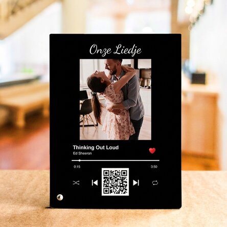 Fotolijst voor op het bureau - Ons liedje met QR-code