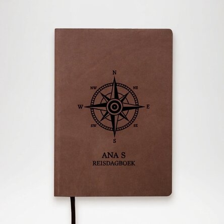 Op maat gemaakte lederen agenda met naam - Busola
