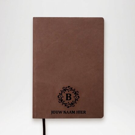 Gepersonaliseerde leren agenda met monogram en naam