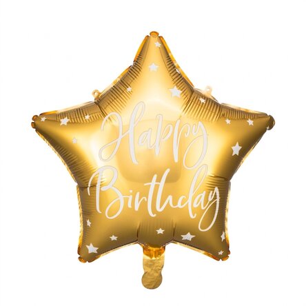 Balloon - golden star Happy Birthday