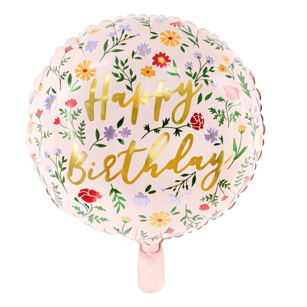 Ballon - Happy Birthday Flowers