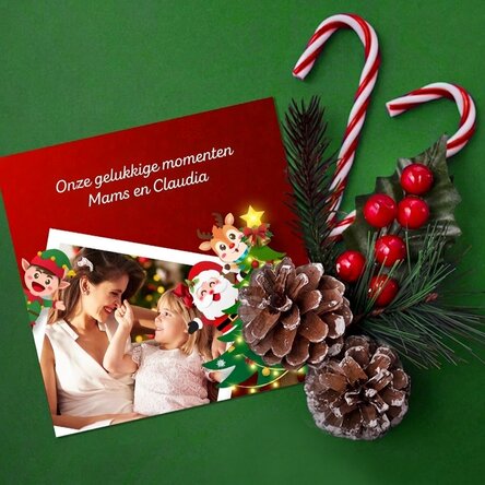 Gepersonaliseerde magneet van 10x10 met foto en tekst - Onze gelukkige momenten